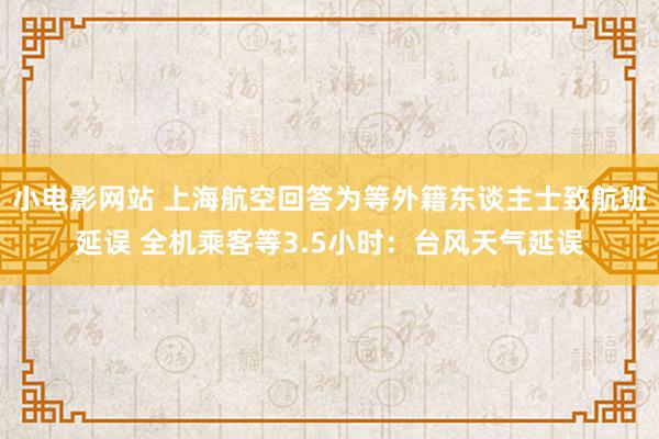 小电影网站 上海航空回答为等外籍东谈主士致航班延误 全机乘客等3.5小时：台风天气延误