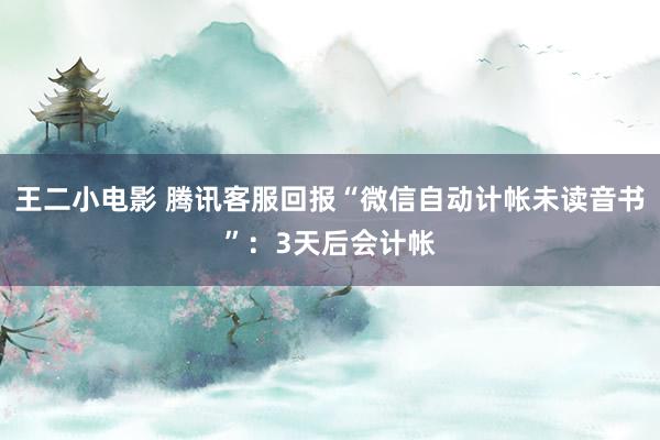 王二小电影 腾讯客服回报“微信自动计帐未读音书”：3天后会计帐