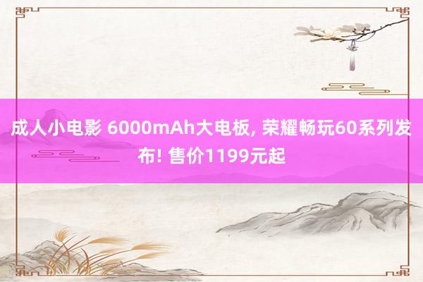 成人小电影 6000mAh大电板, 荣耀畅玩60系列发布! 售价1199元起