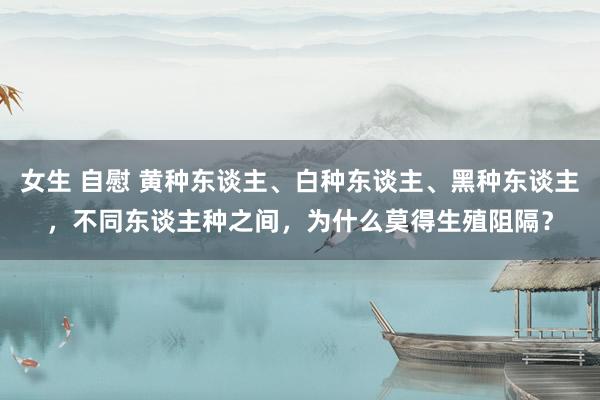 女生 自慰 黄种东谈主、白种东谈主、黑种东谈主，不同东谈主种之间，为什么莫得生殖阻隔？
